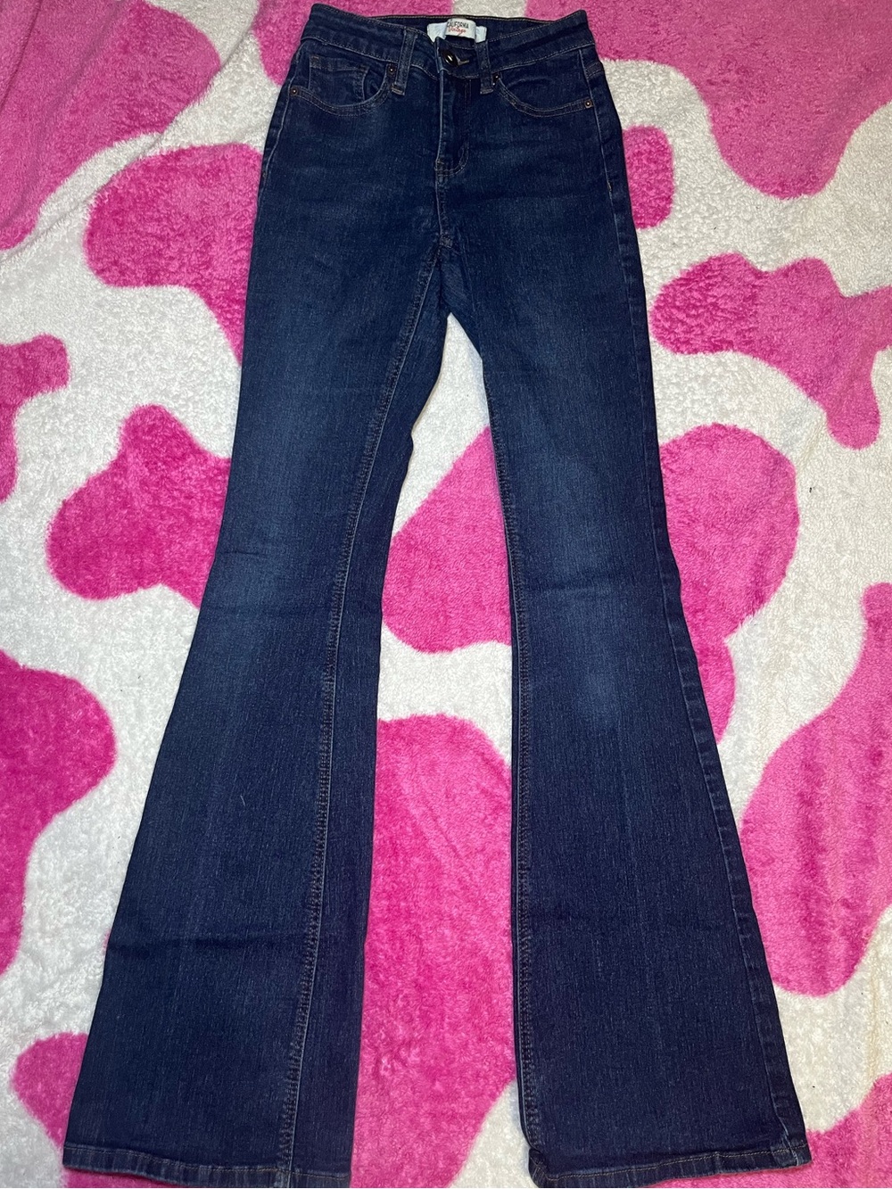 Old Navy Dark Blue Flared Wide-Leg Jeans